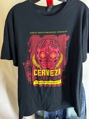 Great Basin Brewing Co Cerveza Skull TEE T SHIRT Large L
