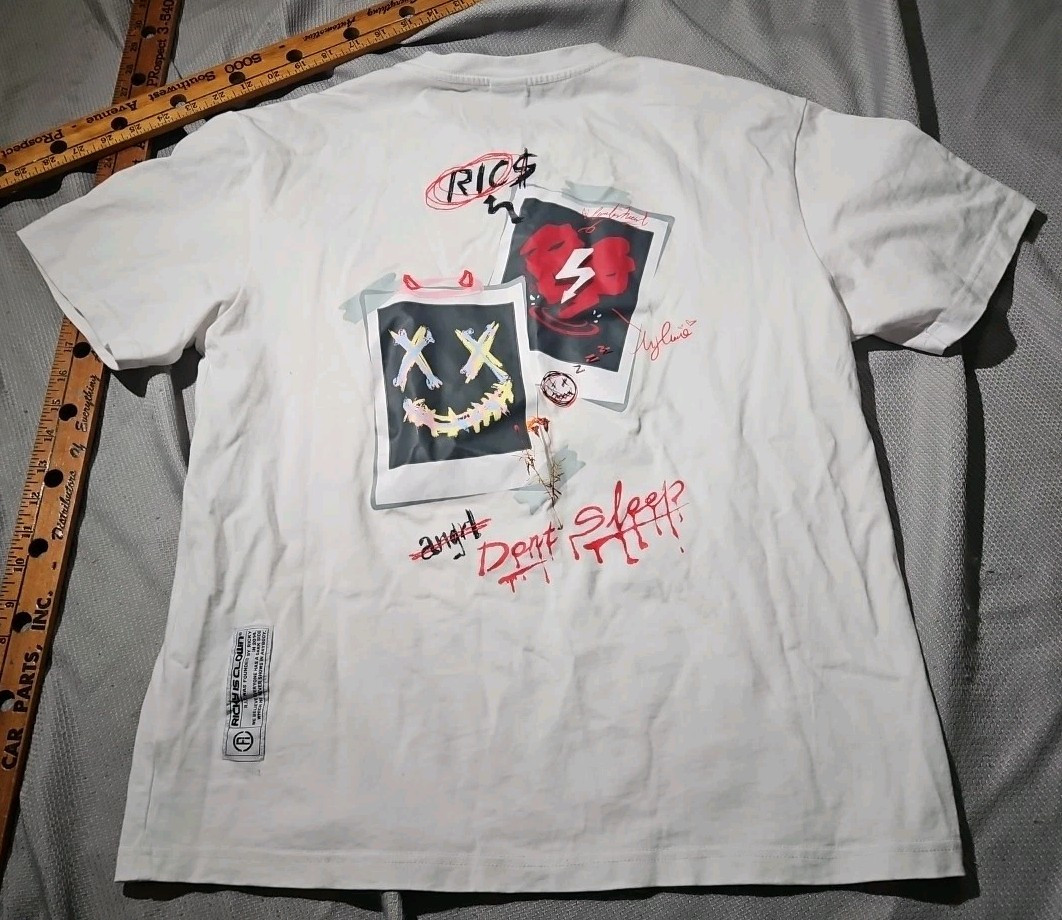 Ricky is Clown Shirt Adult Small White Graphic Tee Streetwear Grunge Artsy