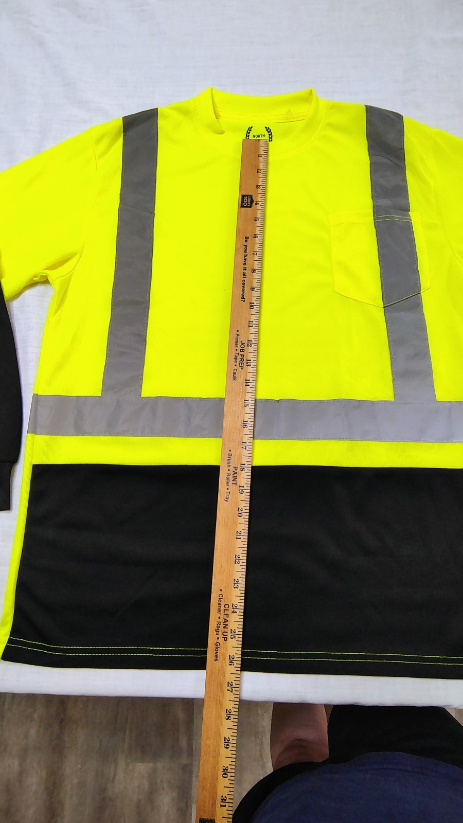 North 15 High Vis LS Safety Work T-Shirt Pocket ASNI Class 2 Yellow Black Sz L gallery