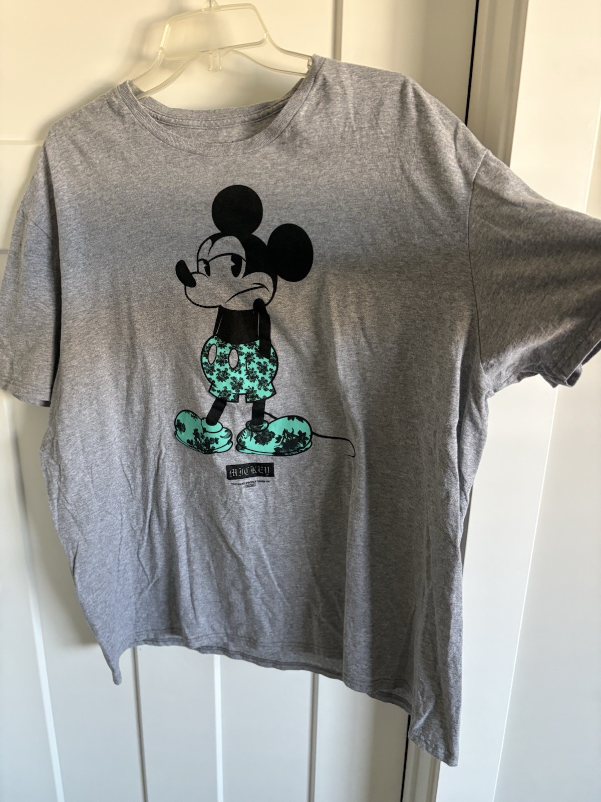 Disney NEFF Mickey Mouse T-Shirt Size XXL Men’s Gray Blue Color Floral gallery