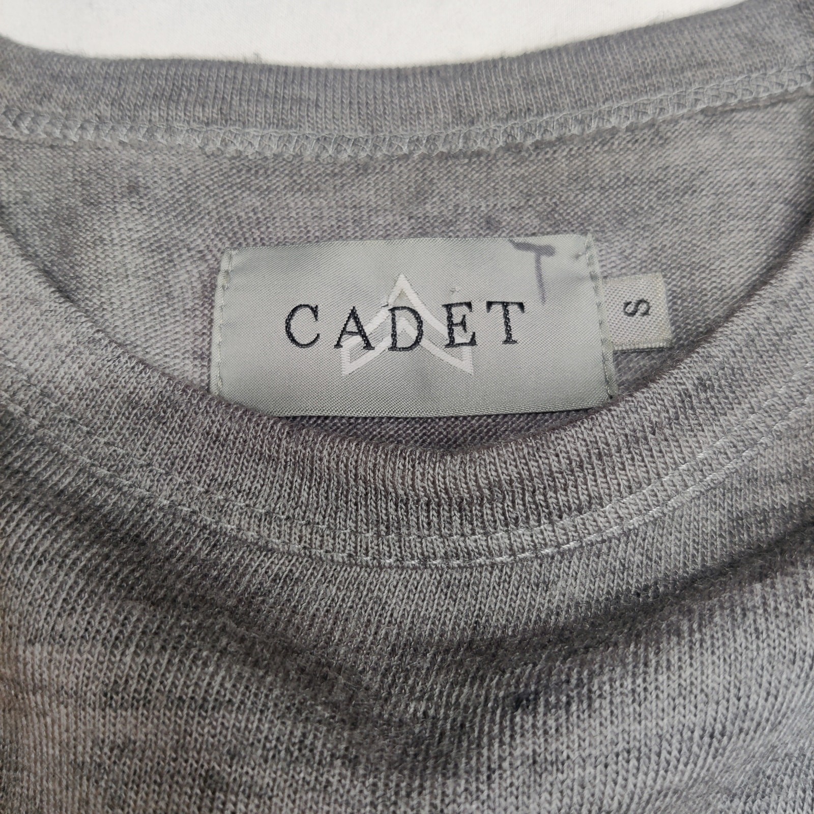 Cadet Military Inspired Wool Blend Long Sleeve T Shirt Small Gray Base layer gallery