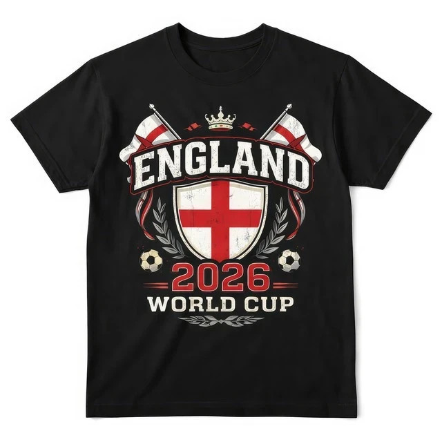 England World Cup 2026 Football Fan T Shirt English Soccer Graphic Tee gallery