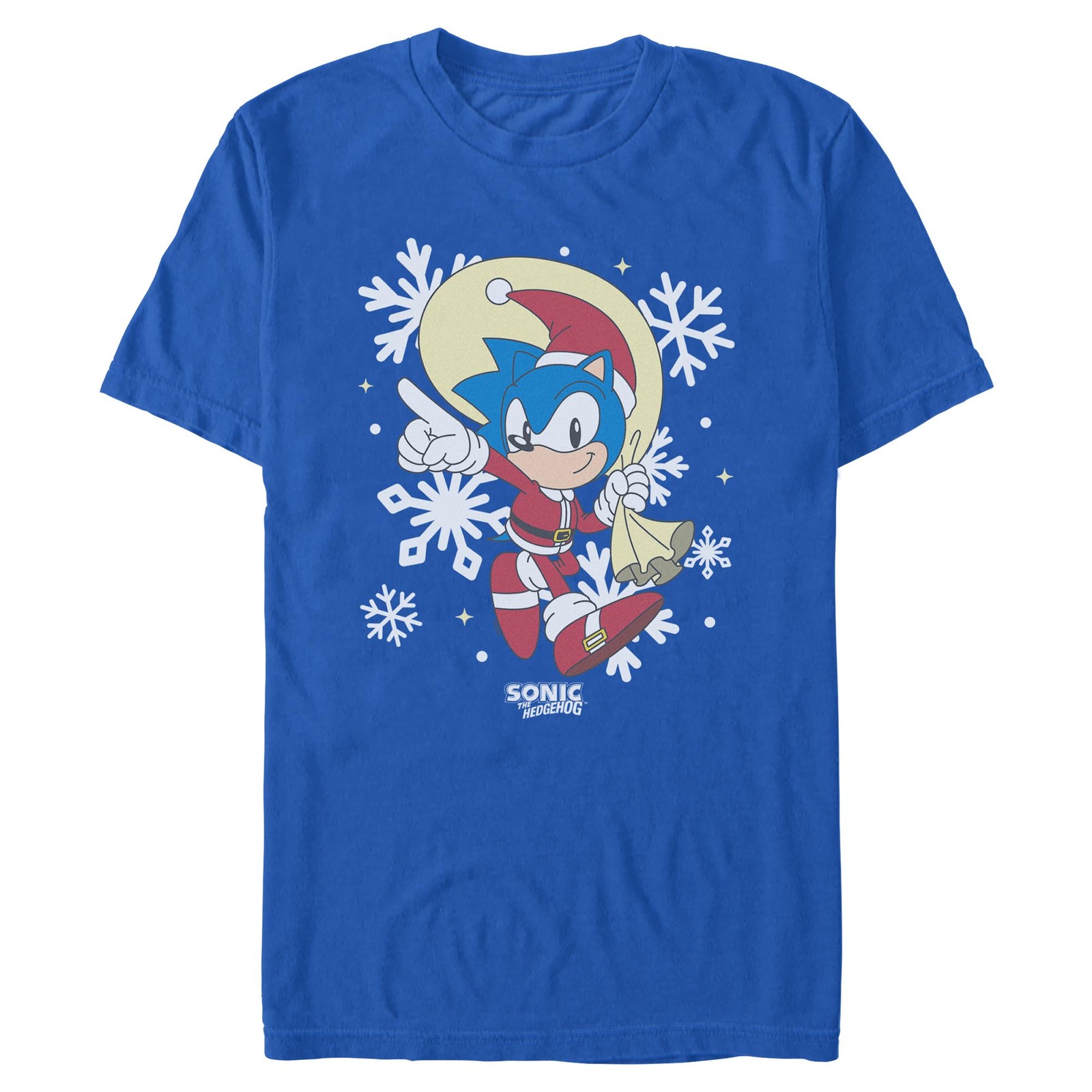 Men’s Sonic the Hedgehog Snowflake Santa Costume Gift Bag T-Shirt