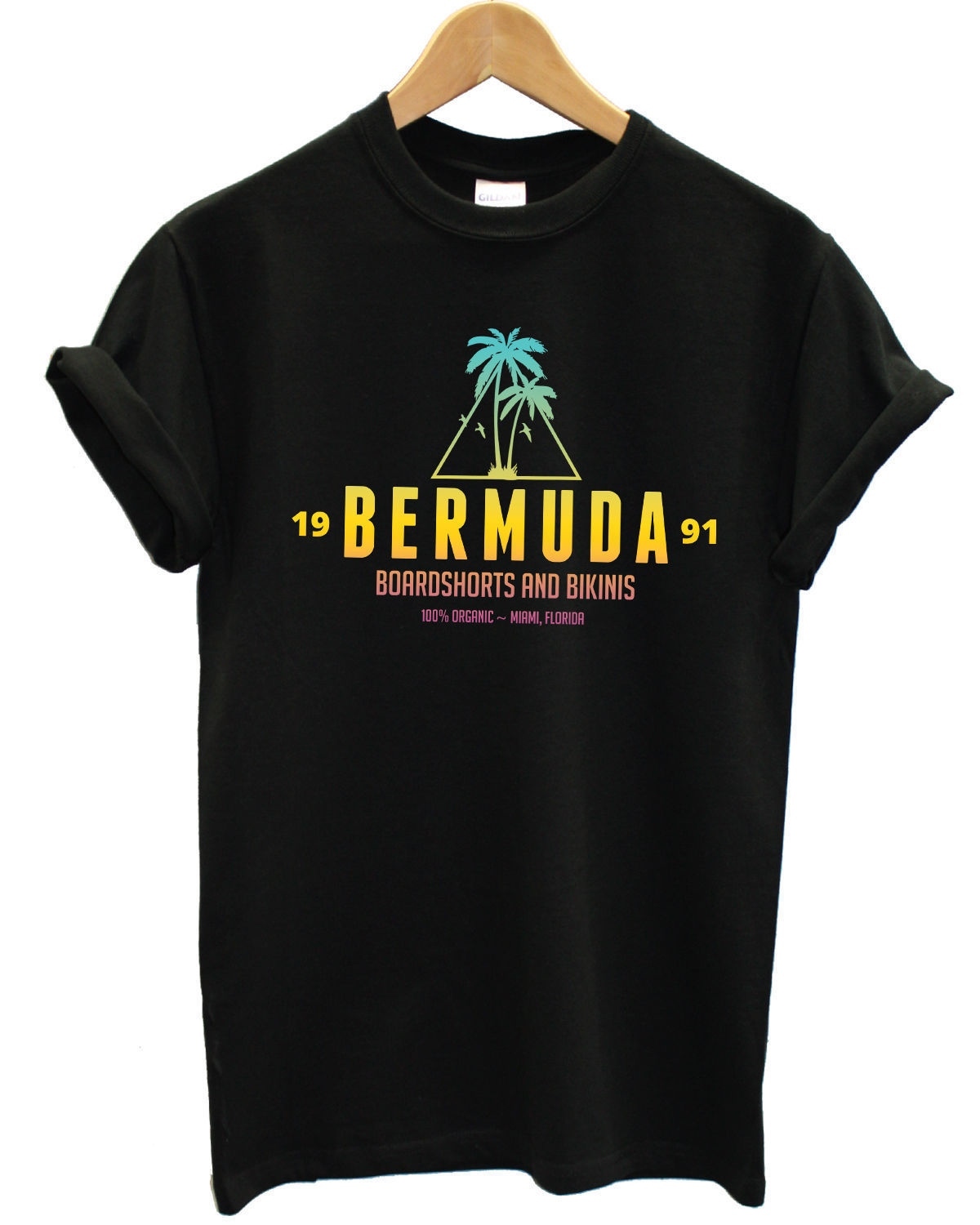 BERMUDA TRIANGLE T SHIRT TOP SURF RETRO 90s 80s 70s STYLE COLOURFUL MEN WOMEN gallery