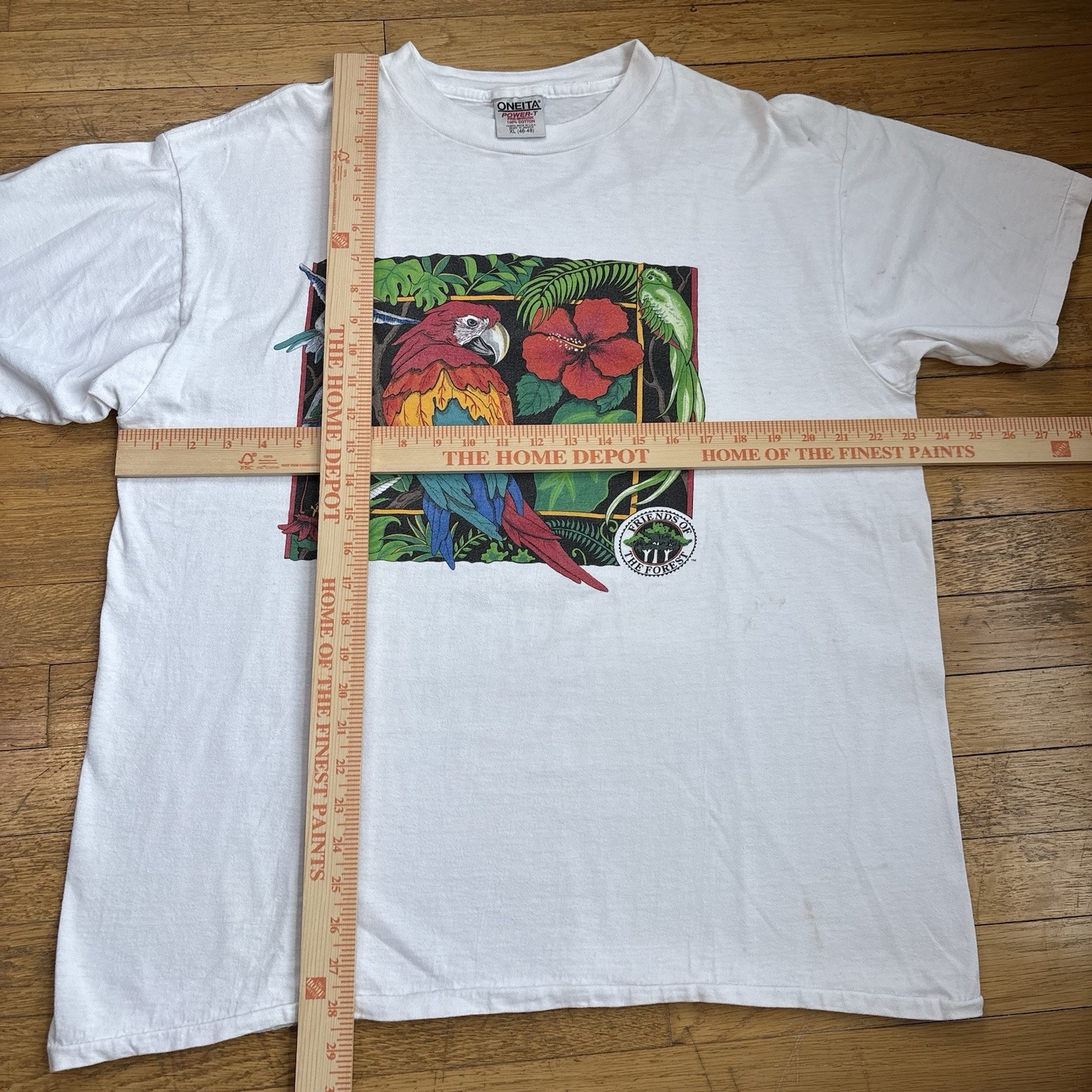 Vintage Nature Shirt Rainforest Jungle Friends Of The Forest White Sz XL gallery