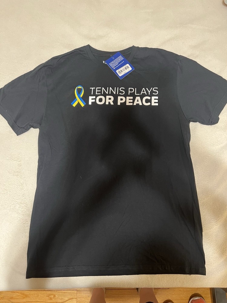 US Open – Size L – Men’s Black Ukraine T-Shirt 2022 USTA Tennis For Peace