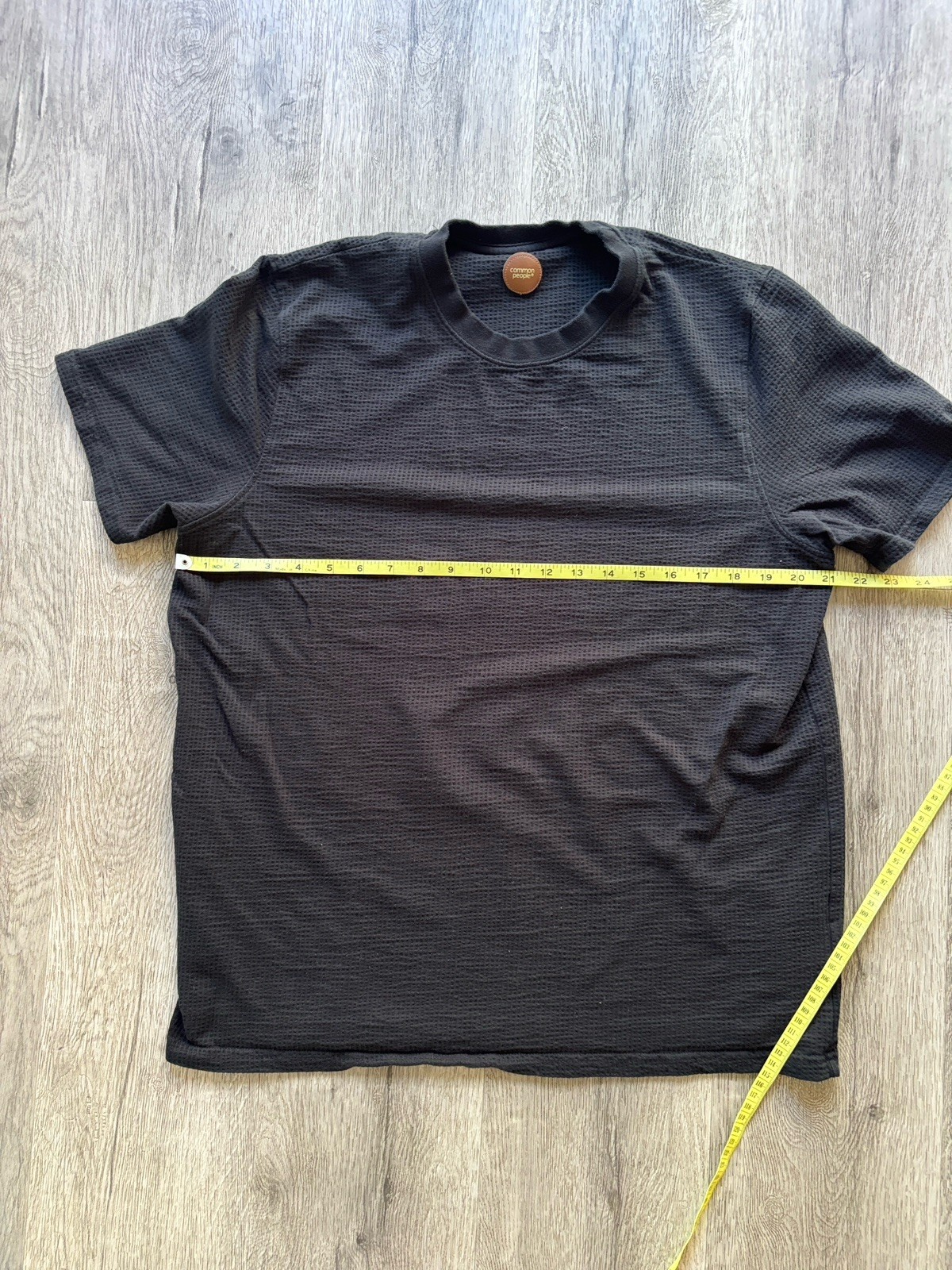 Common People Textured Waffle Shirt Mens XL Black Short Sleeve T Shirt gallery