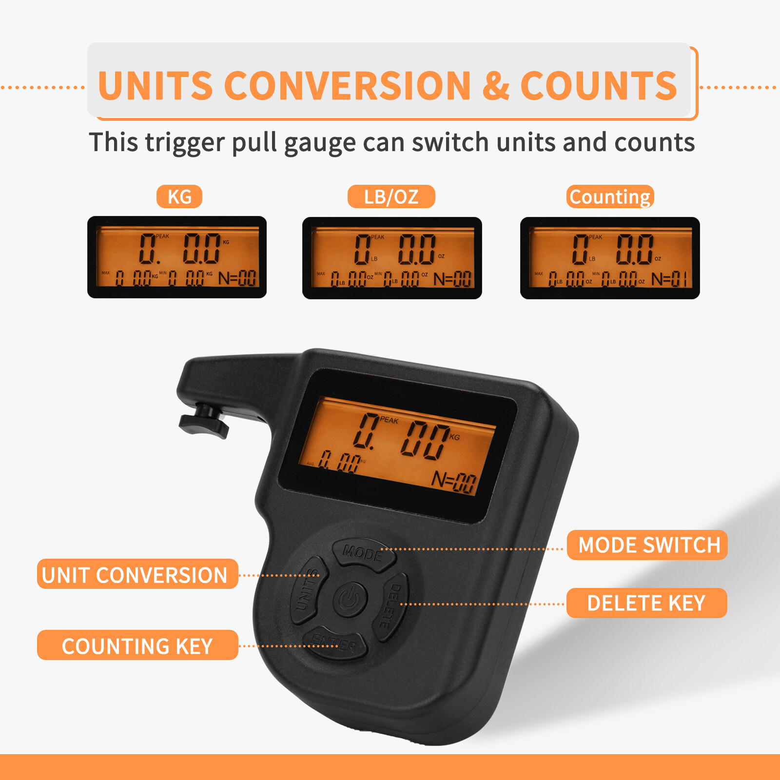 Digital Trigger Pull Gauge, 0-12lbs Trigger Pull Scale, 1Oz Increments Readings