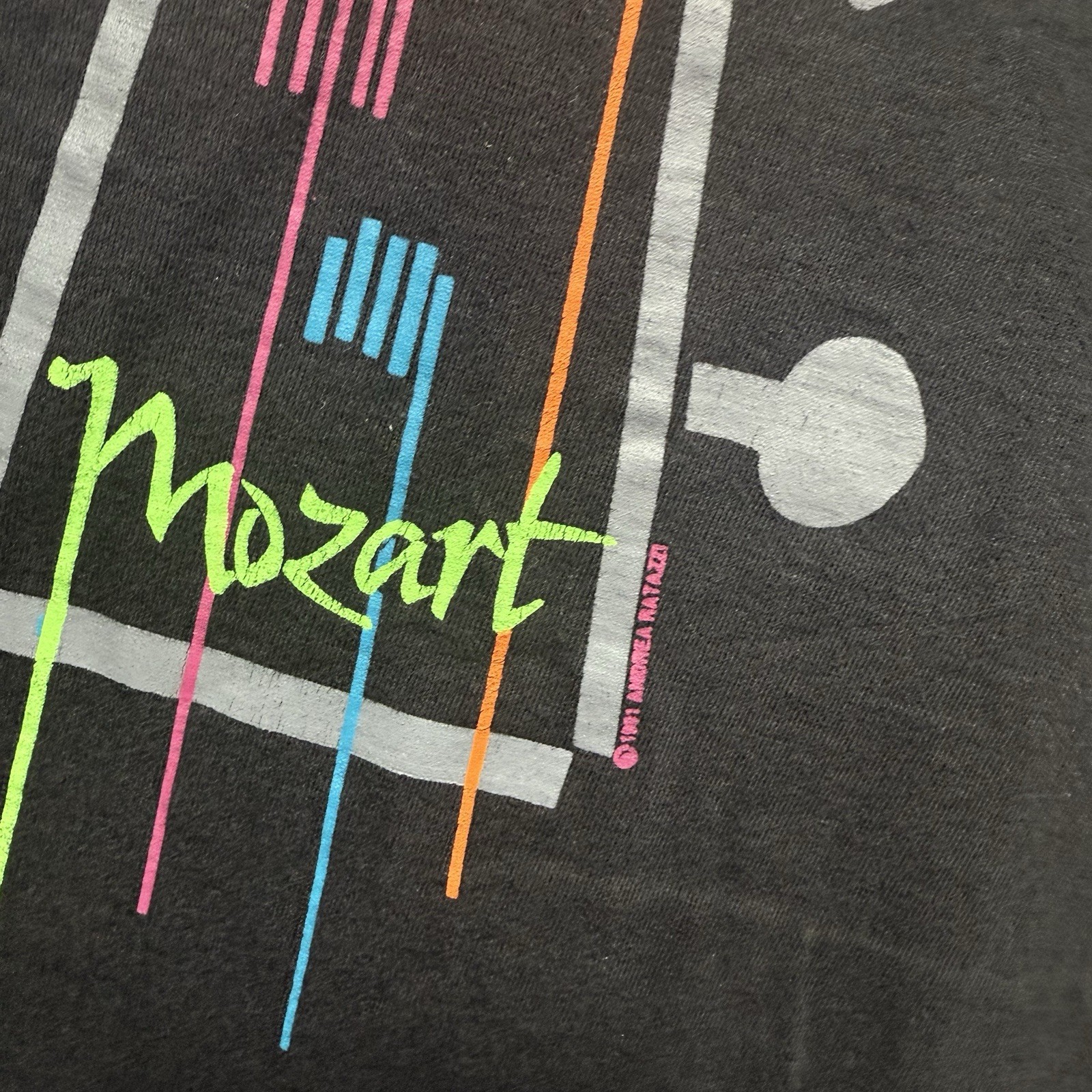 Vintage 90s Y2K Mostly Mozart Art Tee Shirt Mens Medium Unique Artist Composer gallery