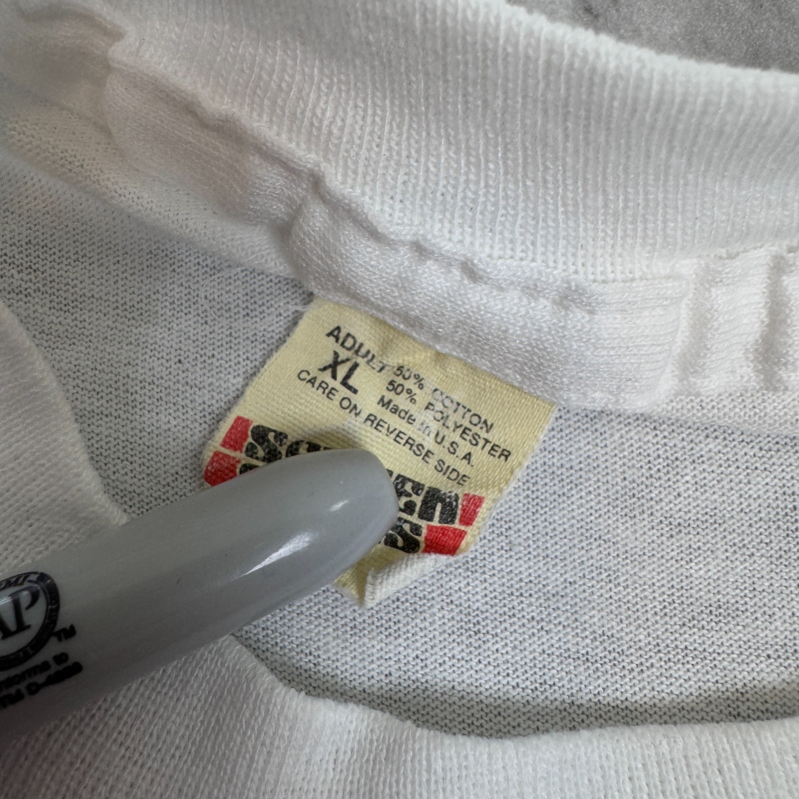 Vintage Diamond Cabaret T-Shirt Mens XL White Strip Gentlemans Club Girls 80s gallery
