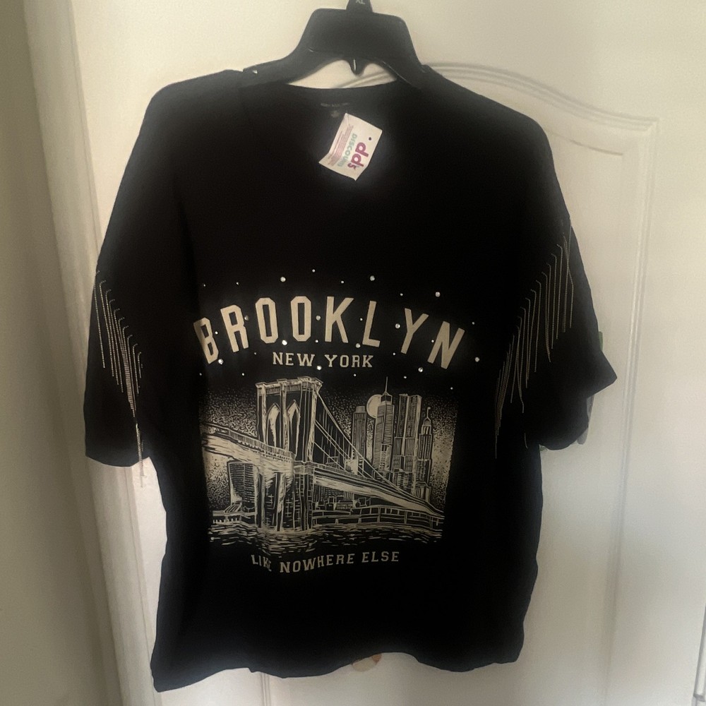 Ruby & Lace Men’s Black Brooklyn New York Graphic Crew Neck T-Shirt Size 2X