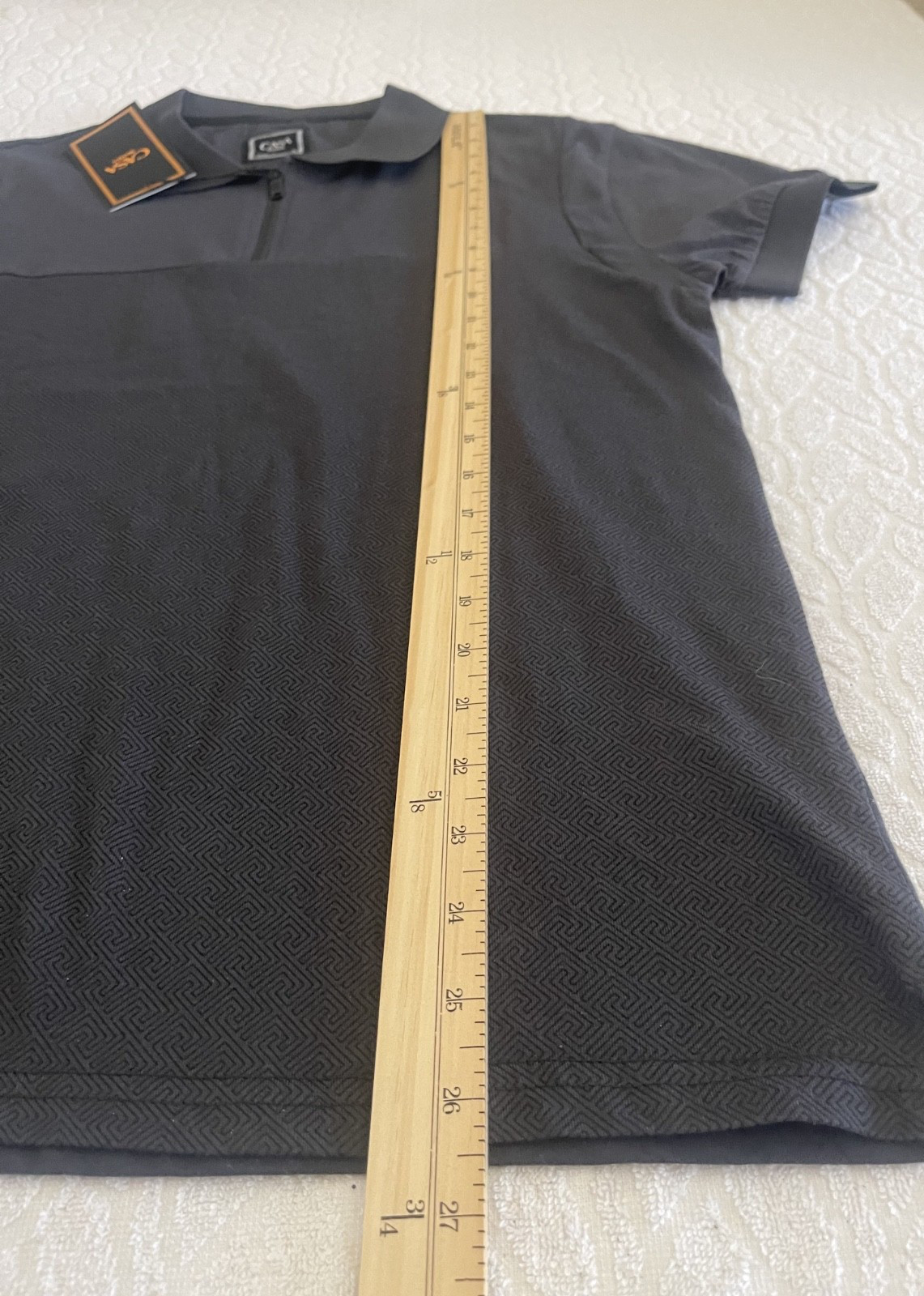 CASA MODA Couture Men's Zip-Front Polo Shirt Black Quarter-Zip Front Closure gallery