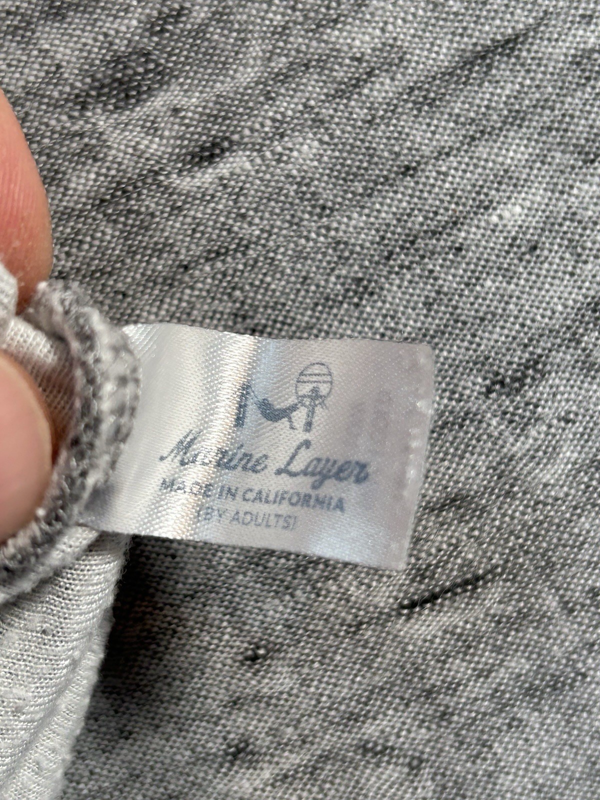 Marine Layer Henley Shirt Mens Medium Grey Stretch Long Sleeve Casual Pullover gallery