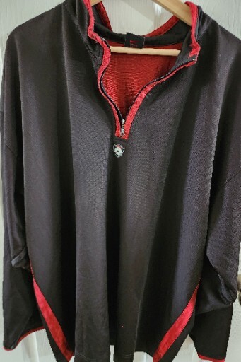 VTG Air Jordan Red Black Long Sleeve Pullover 1/4 Zip Jacket Men's Size Large gallery