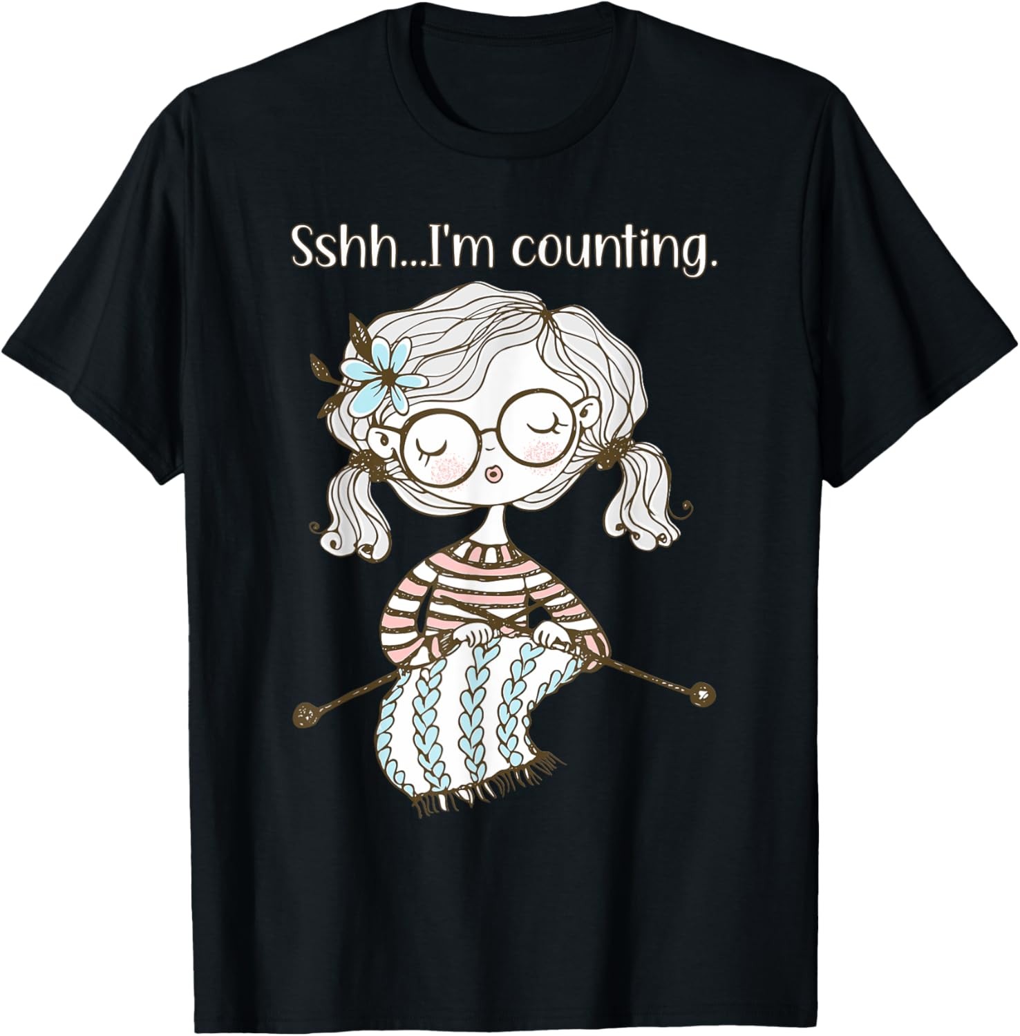 Shh I'm Counting Crotchet Knitting Funny T-Shirt gallery