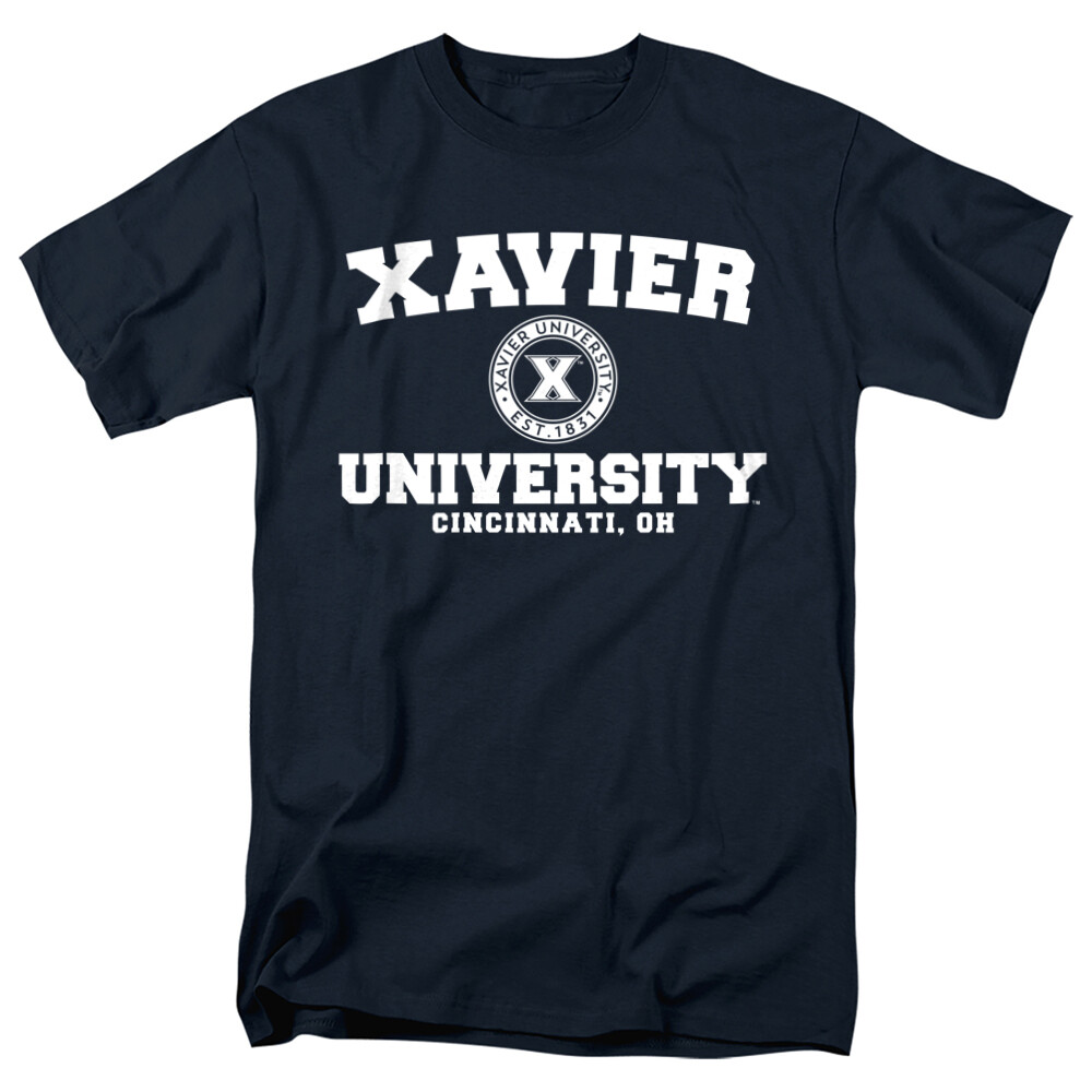 Xavier University Adult T-Shirt Circle Logo, Navy, S-5XL gallery