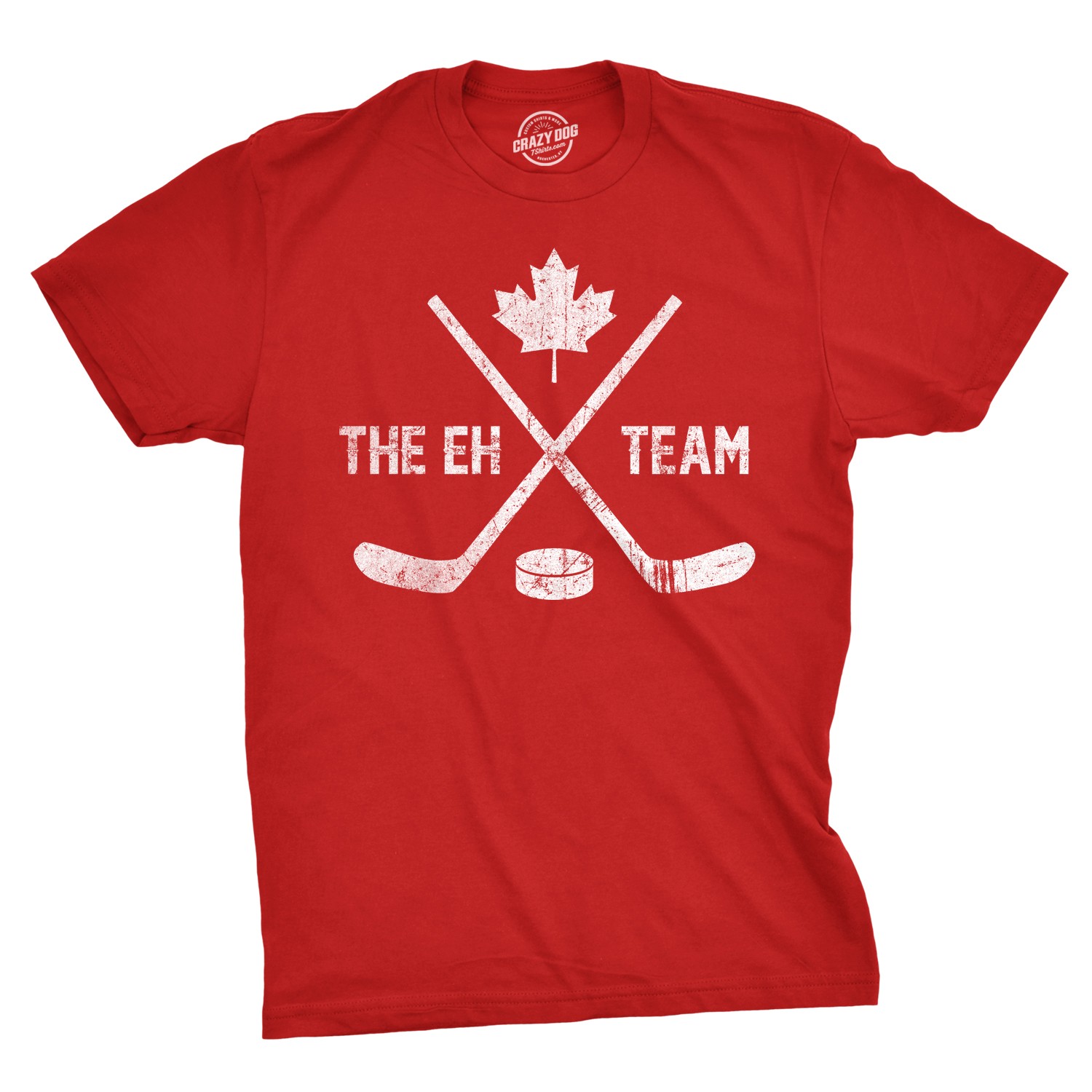 Mens The Eh Team Canadian Hockey Sticks Funny Canada Gift Cool Graphic Tee