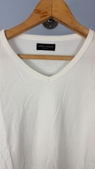 Giorgio Armani Mens Medium White V-Neck T-Shirt Made In Italy Cotton – SEE SIZE