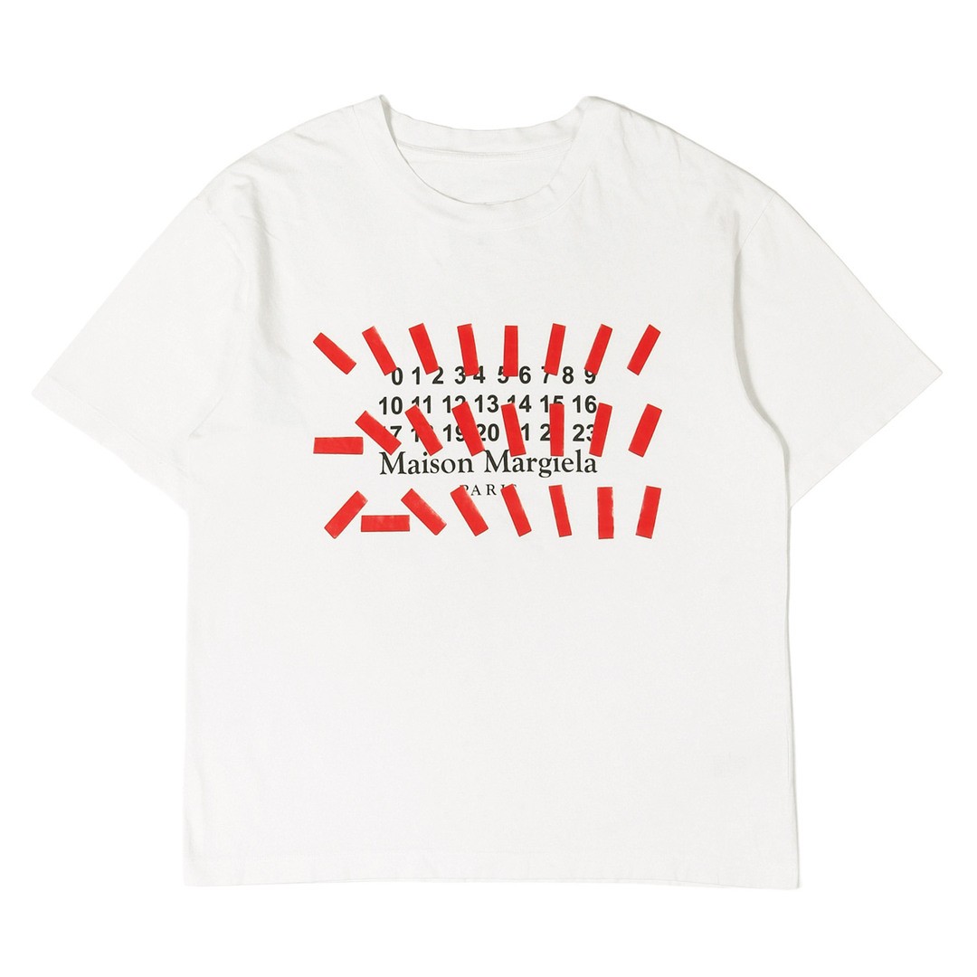 Maison Margiela T-shirt White Size: 40 | 21SS Red Tape Calendar Logo Used BEEG-0