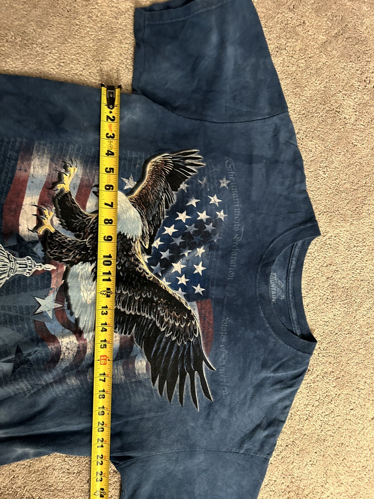 Classic The Mountain Shirt Tie Dye XL Proud to be American Eagle Flag 30.5 x 22” gallery