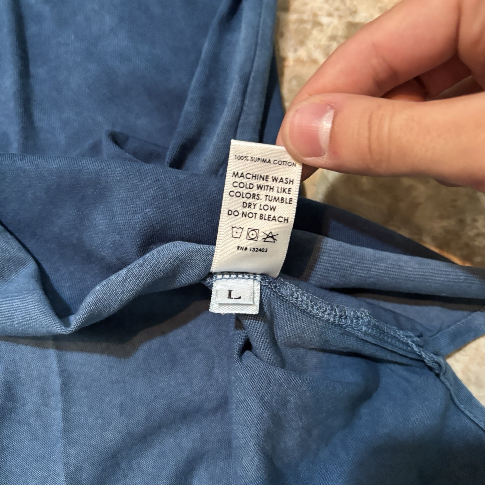Cotton Citizen Shirt Mens Large Blue Short Sleeve Raw Split Hem 100% Supima USA gallery