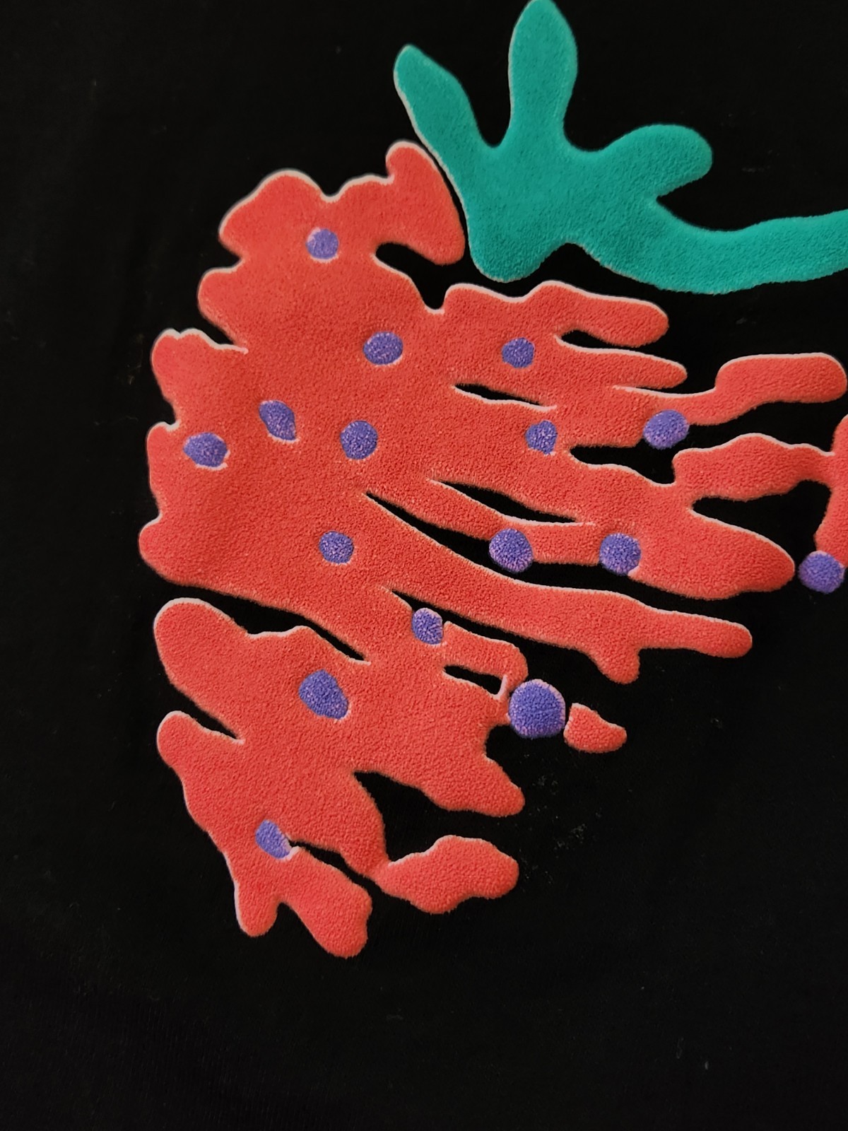 Vtg Jerzees Single Stitch Tshirt Strawberries Sedona AZ Puff Paint Unisex Black gallery