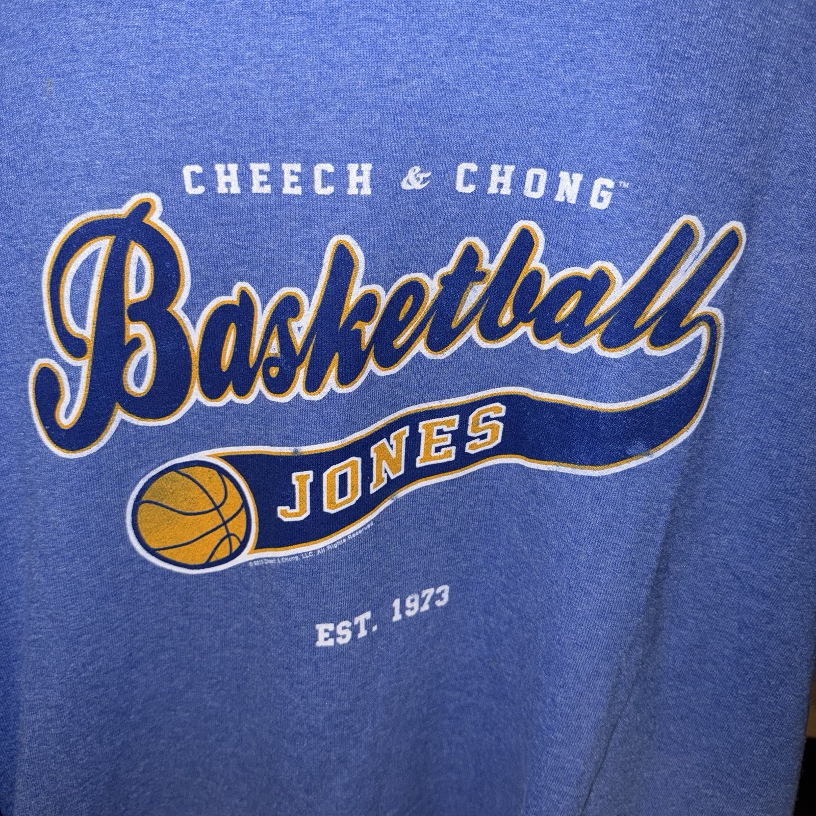 Vintage Liquid Blue Men's M Blue Cheech & Chong Basketball Jones Graphic T-Shirt gallery