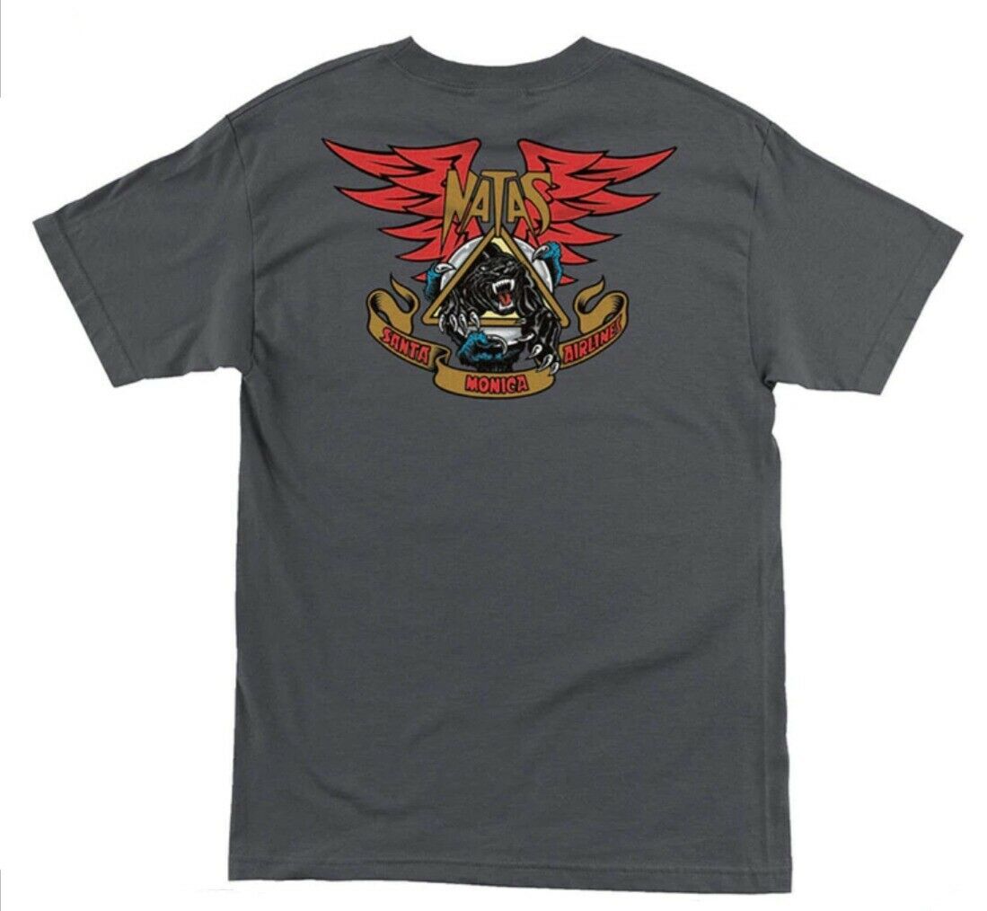Santa Monica Airlines Natas Kaupas PANTHER Skateboard T Shirt CHARCOAL gallery