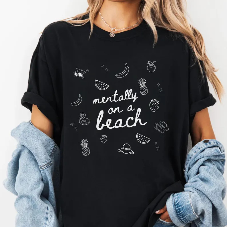 Mentally On Beach Summer Vacation Comfort Tee gallery