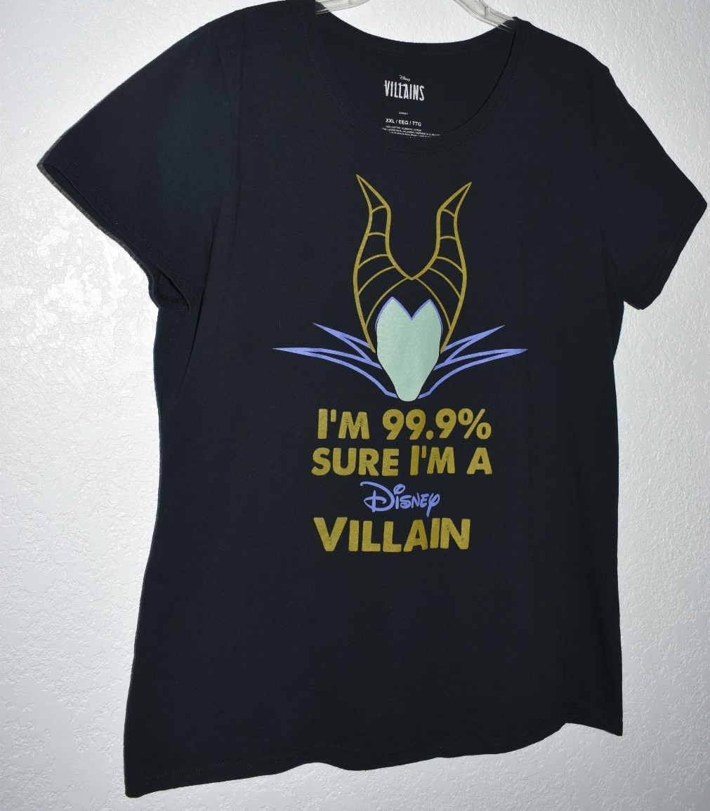 Disney Villains T-Shirt Adult XXL Black W/ Graphics 99.9% SURE I'M A VILLIAN XXL gallery