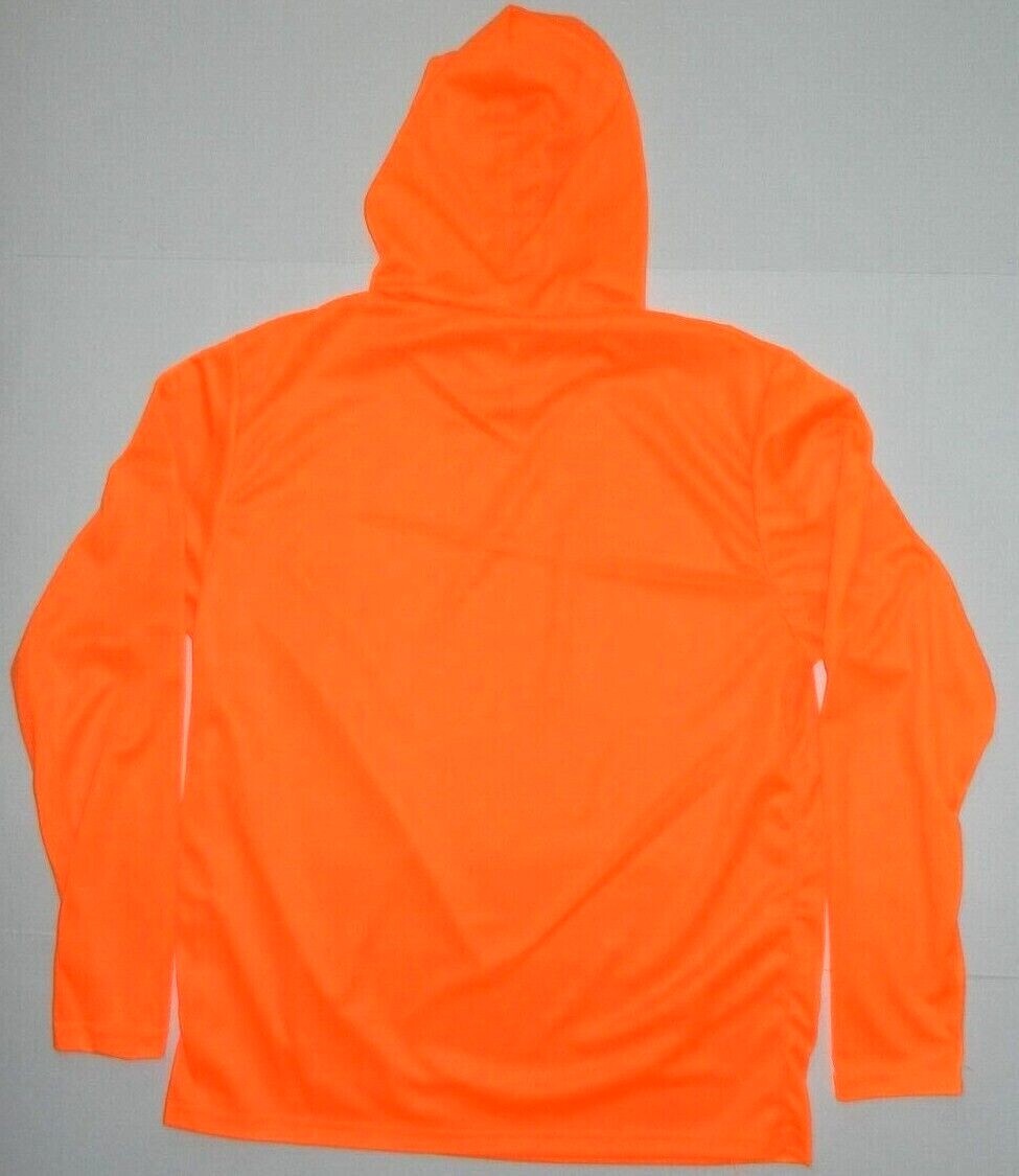 Safety Neon Orange Long Sleeve Hoodie T Shirt Polyester Tee Birdeye Mesh New gallery