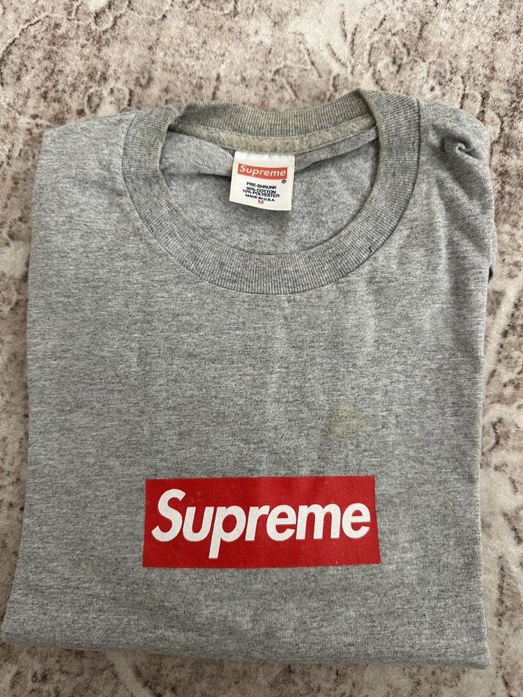 Supreme 20th Anniversary Box Logo Tee In Heather Grey Size Small 100% Authentic!