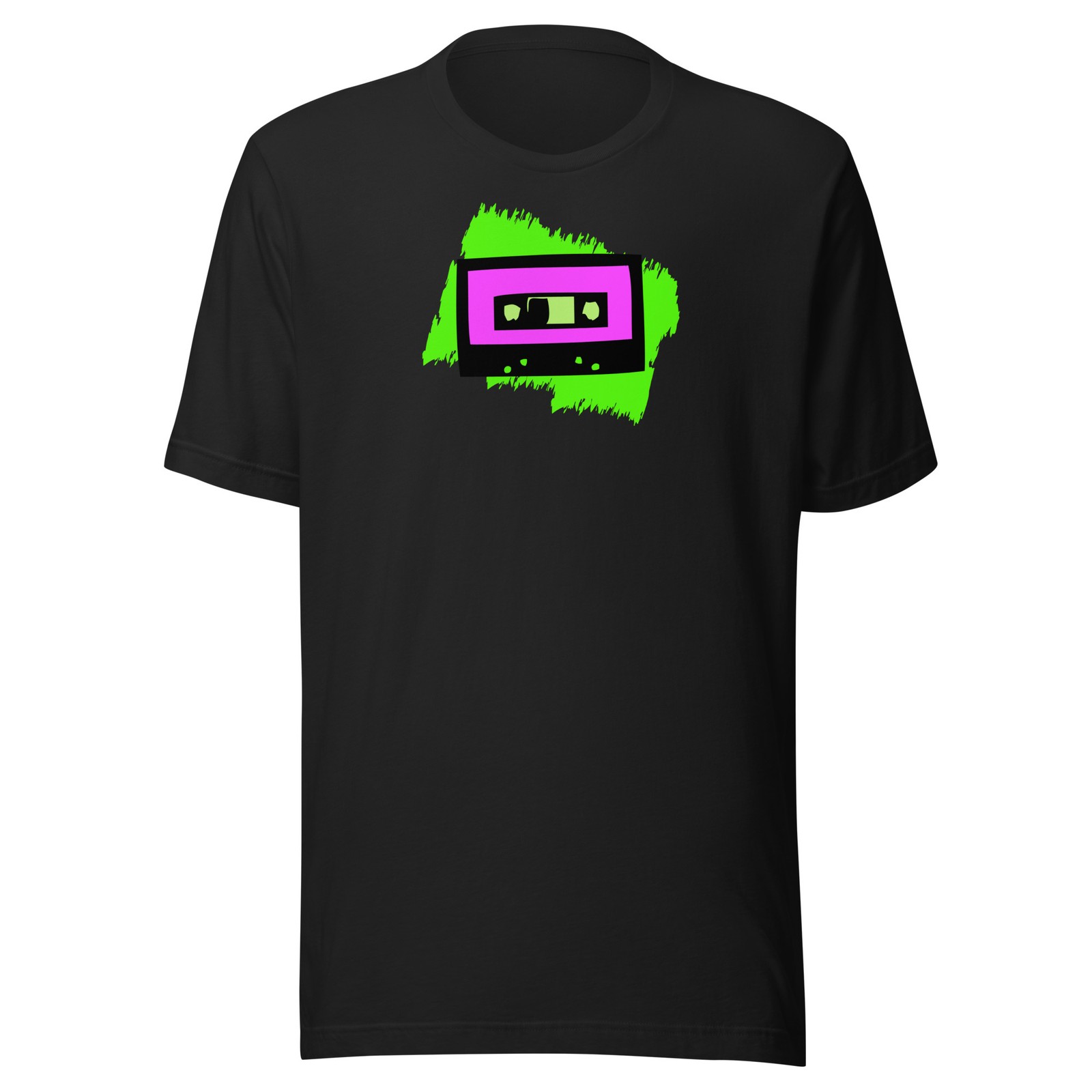 ’80s-90s cassette tape punk grunge neon t-shirt