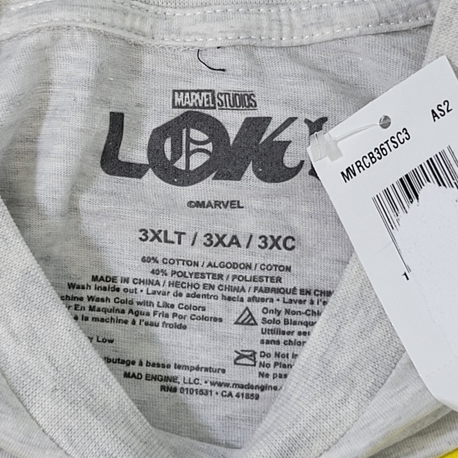 Marvel Comics Graphic T-Shirt Men's 3XLT Light Gray Loki New gallery