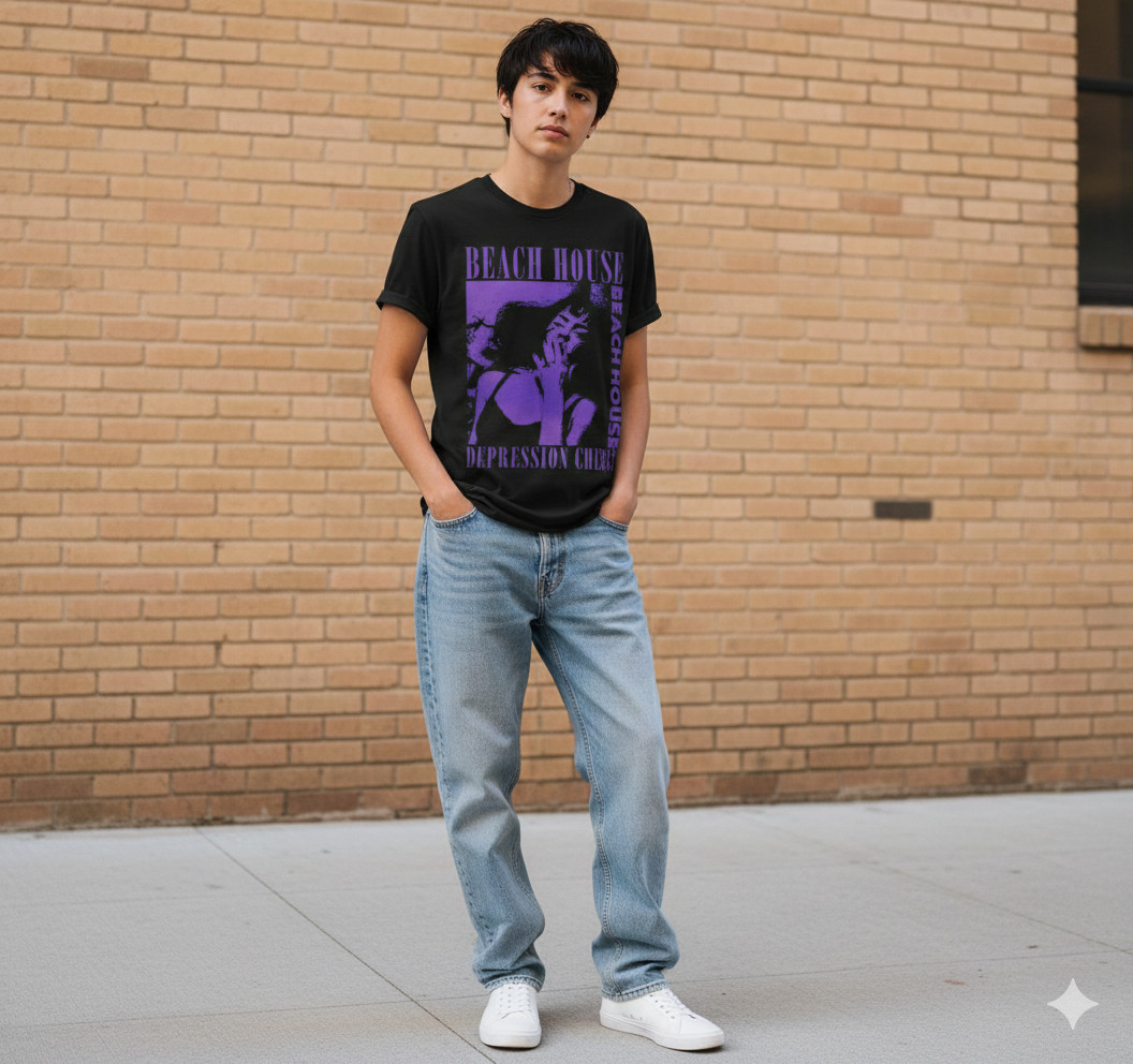 Beach House Depression Cherry Graphic T-Shirt Black Unisex Indie Tee - T332 gallery