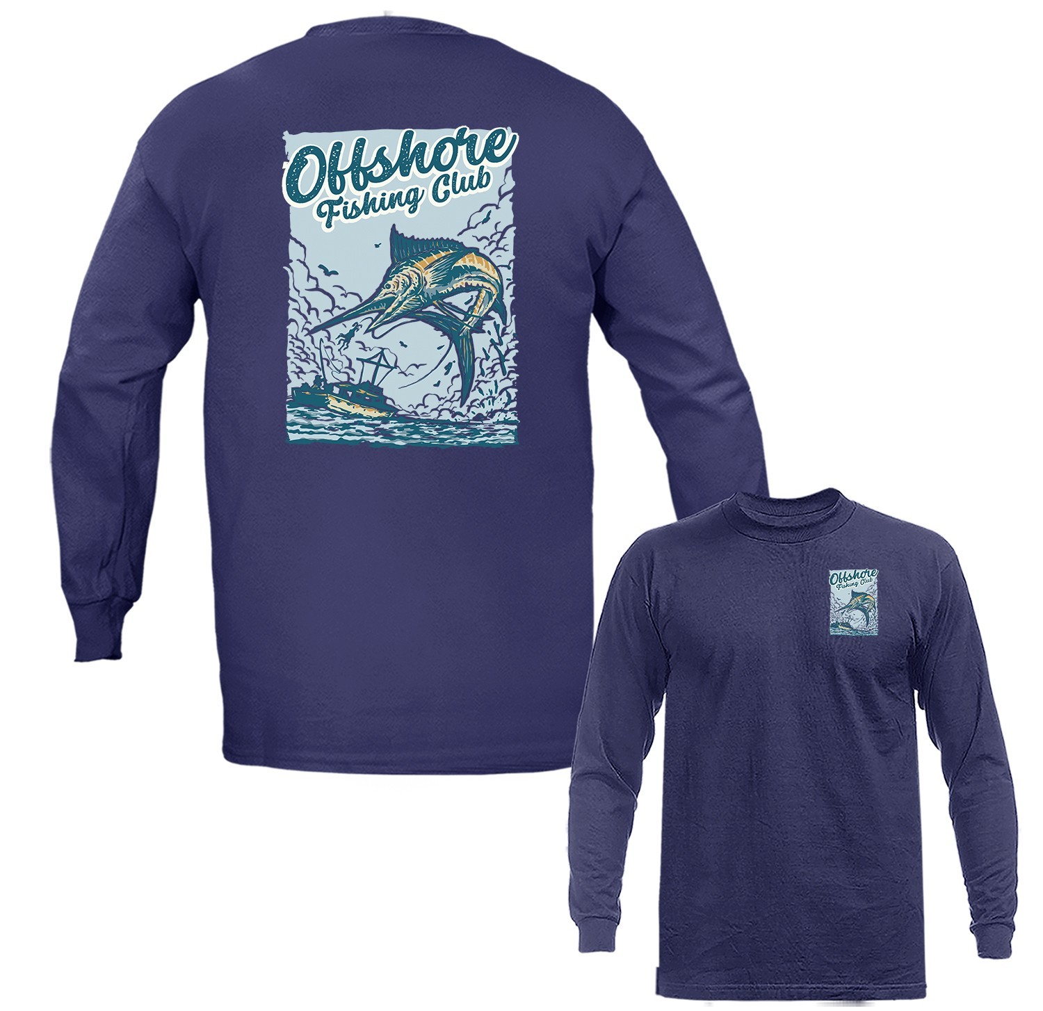 Offshore Fishing Club Marlin Deep Sea Fishing Boat Angler Fisherman Long Sleeve gallery