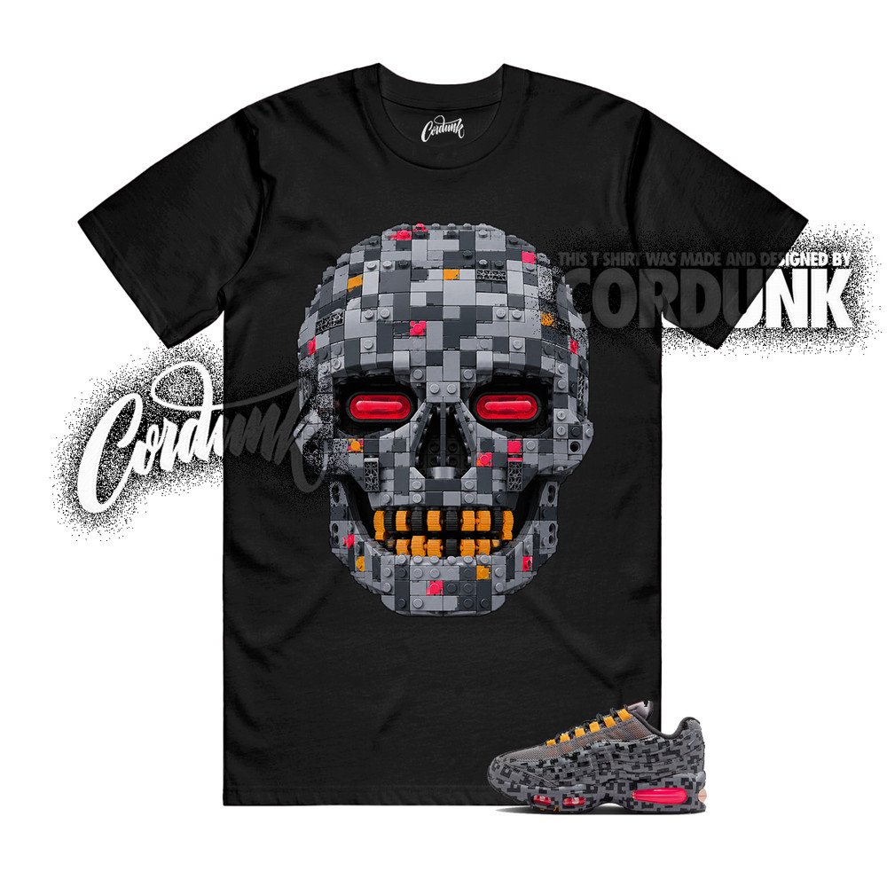 Air Max 95 Smoke Grey Pixel Camo Black University Gold T Shirt Match SKULL
