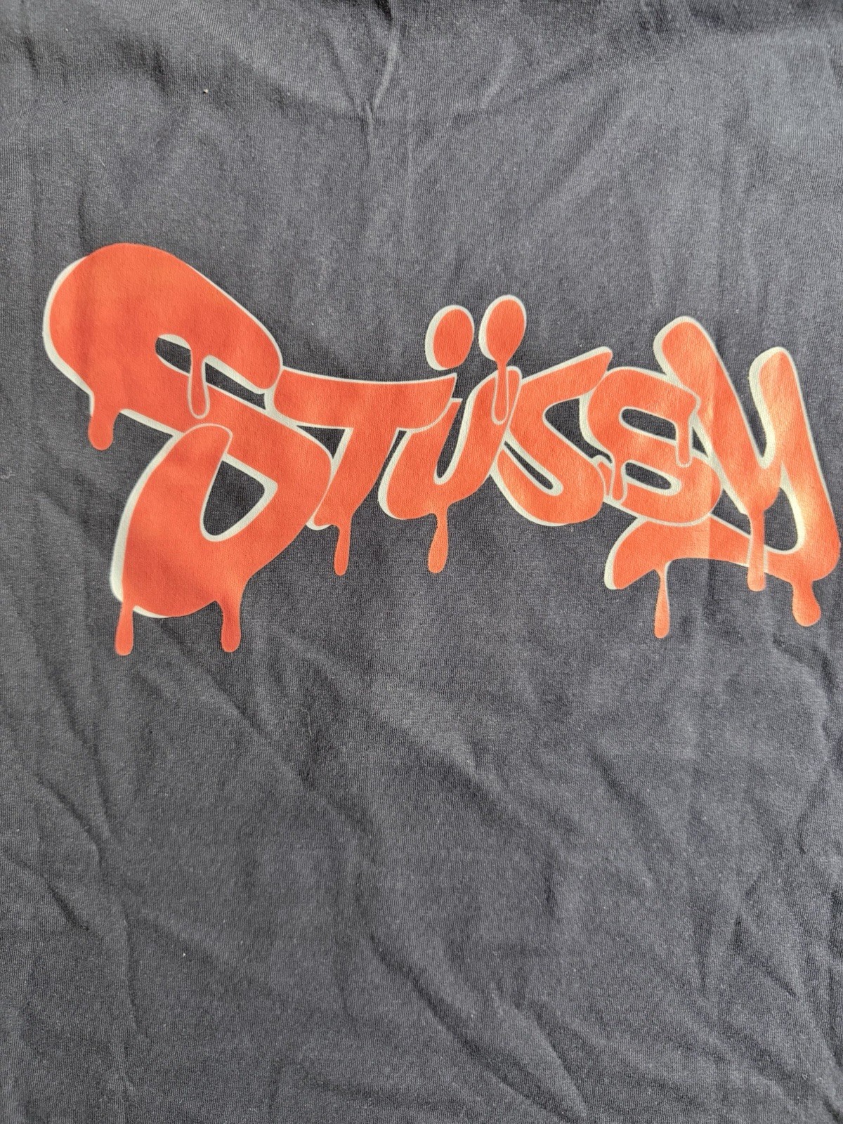 Stussy Shirt Paint Design Spell out Size XL Navy NWT Double Sided Streetwear gallery