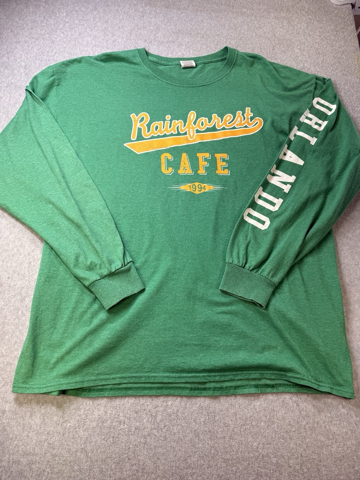 Rainforest Cafe Orlando 1994 Green Long Sleeve Graphic Tee XL Vintage Style 90s gallery