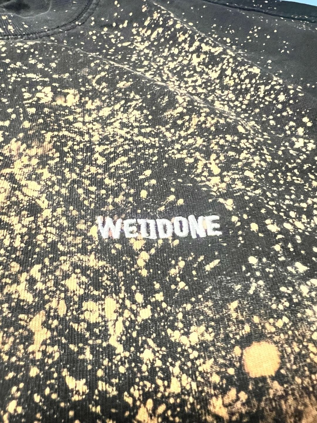 WE11DONE SS 2020 Multi-Bleach Splatter Logo Oversized T-Shirt gallery