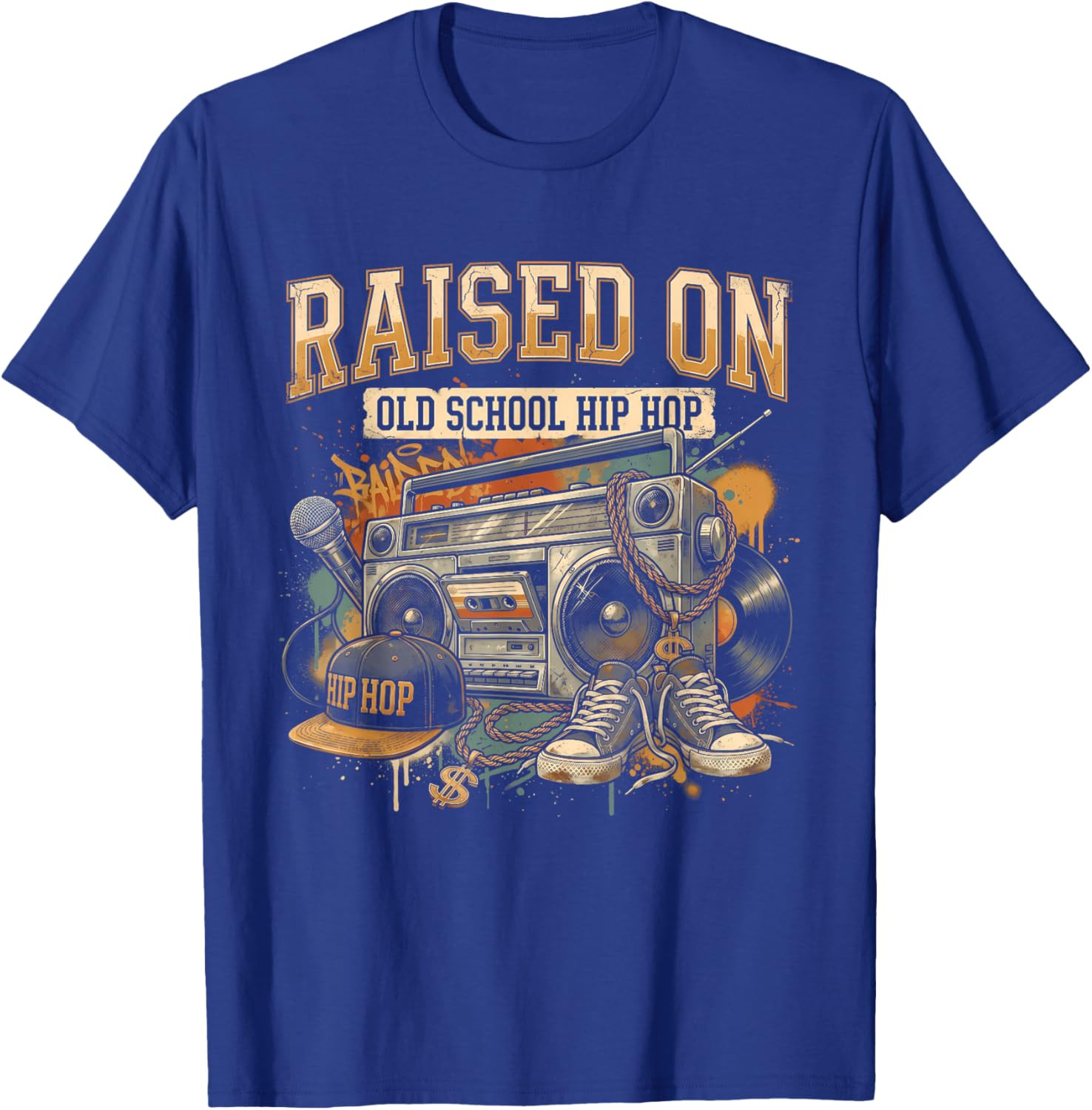 Raised On Old School Hip Hop Retro Street 80s 90s Gifts T-Shirt gallery