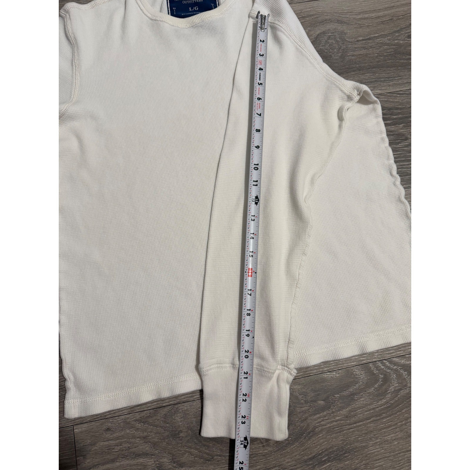Y2K American Eagle Mens Shirt L White Waffle Knit Thermal Long Sleeve Minimalist gallery