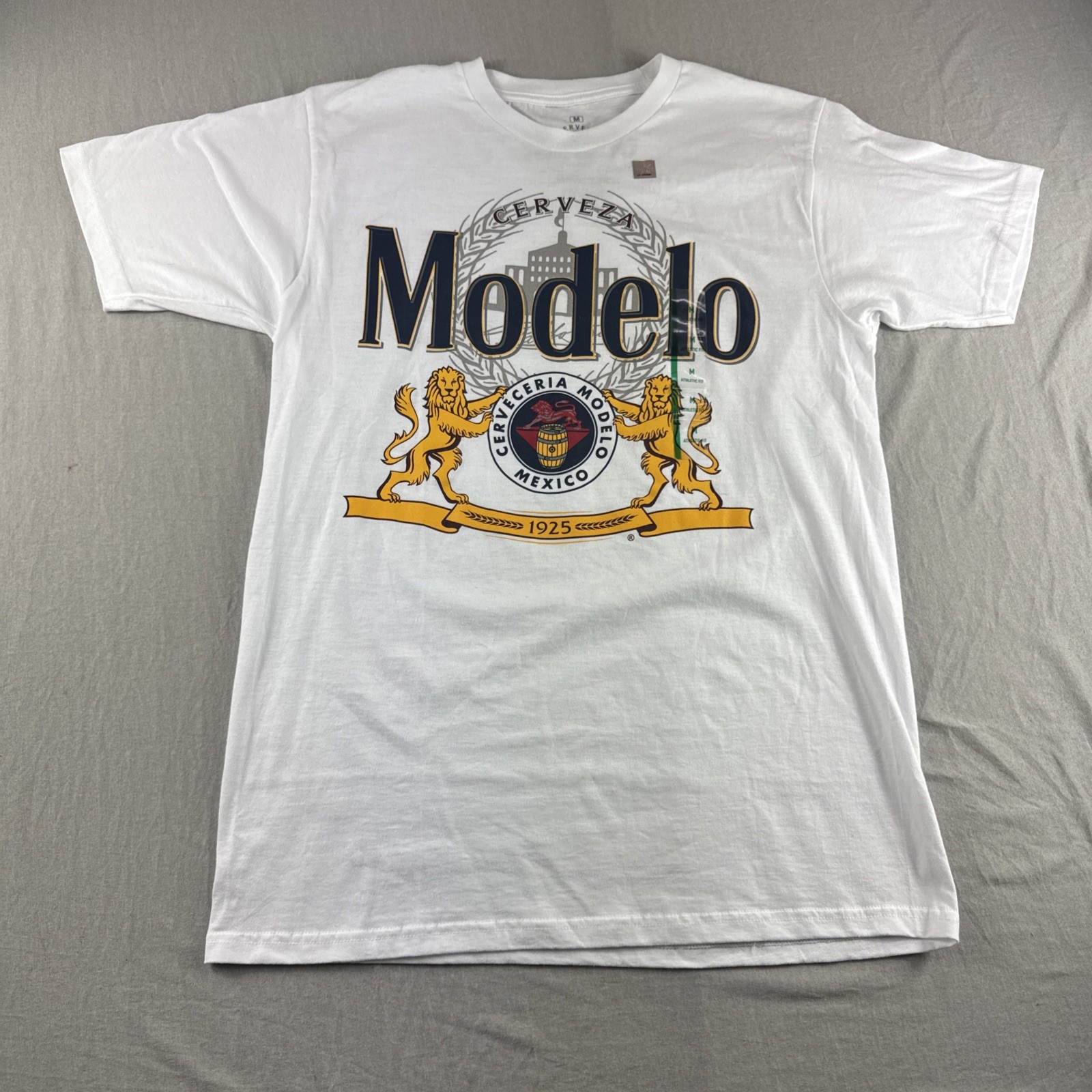 Cerveza Modelo Beer T-Shirt Size M White Ripple Junction Athletic Fit Cotton NEW gallery