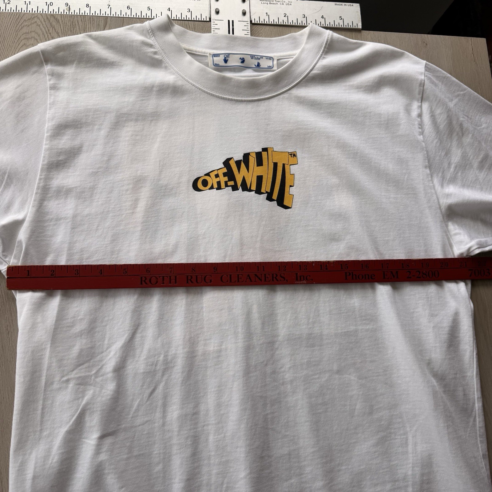 Off-White Main Label Arrows Graphic T-Shirt White Yellow Black Men’s XL Cotton gallery