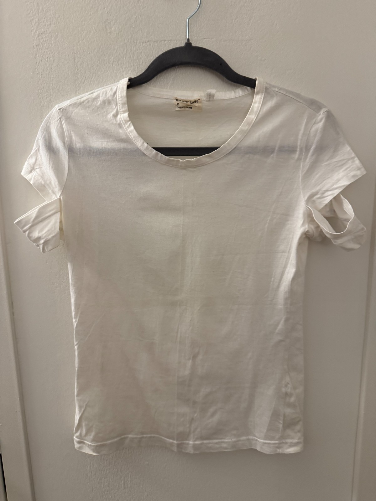 Vintage 1998 Helmut Lang White T-Shirt Small M Archive Made in Italy