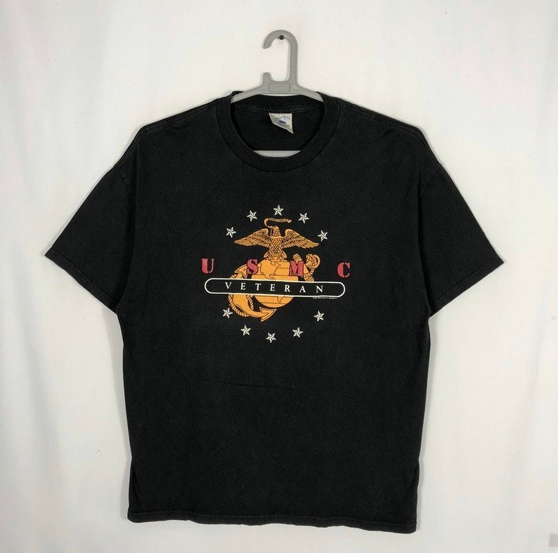 Vintage 2001 USMC Veteran Military Logo T-Shirt Sweatshirt Hoodie