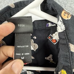 BT21 Shirt Men’s Medium Black Cartoon Bunny