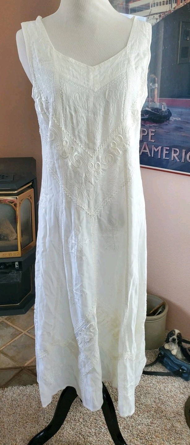 Holy Clothing Size S White Renaissance Whimsigoth Fairy Cosplay Embroidery D5