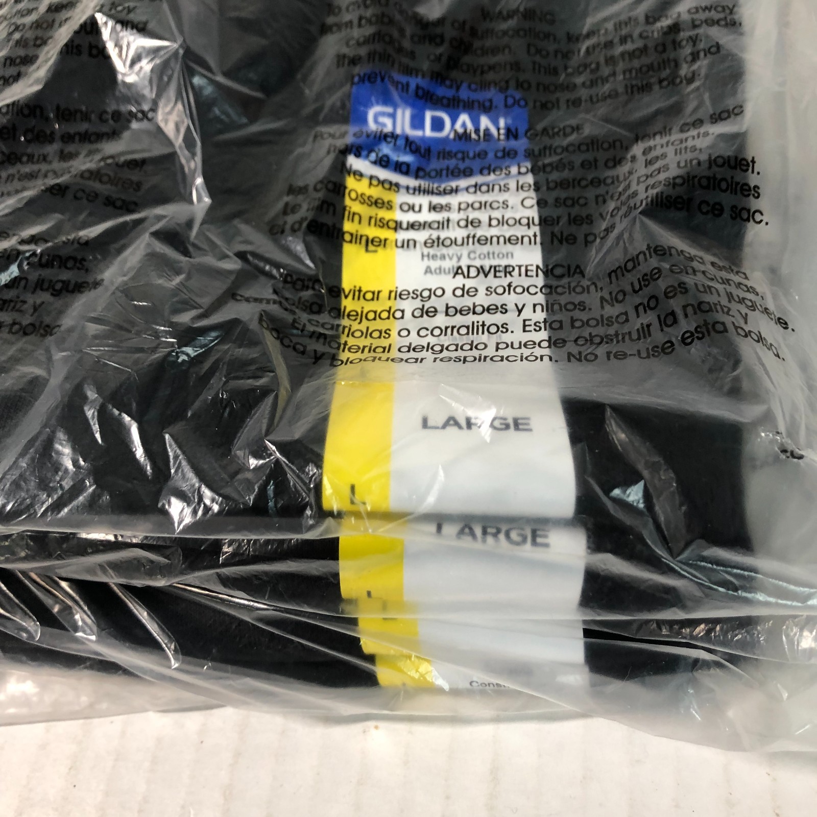 Gildan Mens Heavy Cotton (LOT Of 4) Black Large Plain Adult T-Shirt Tee G5000 gallery