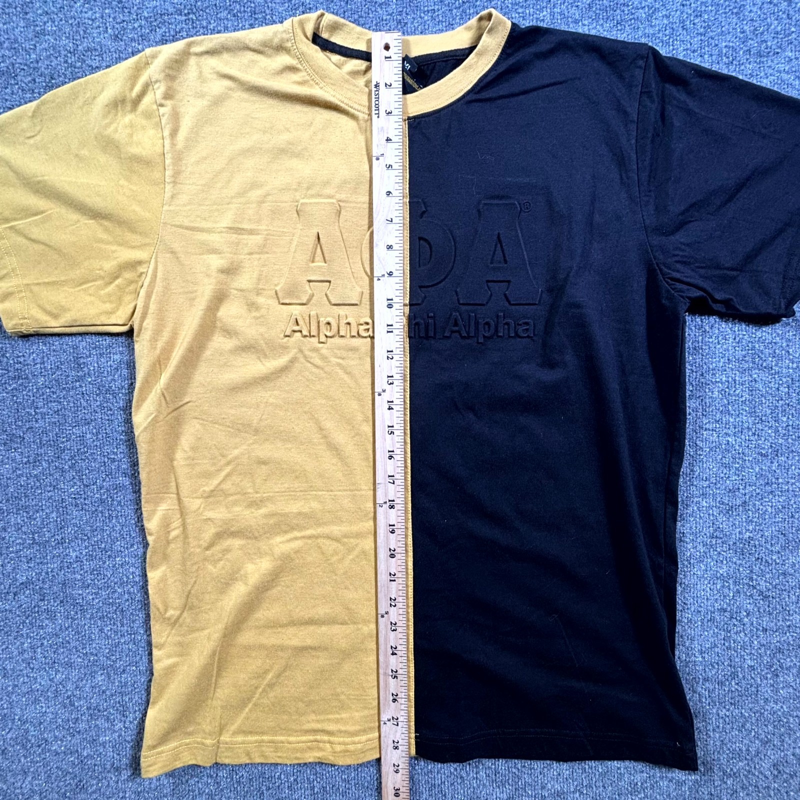 Greek Traditions Alpha Phi Alpha Fraternity T-Shirt Mens XL Black Gold Embossed gallery